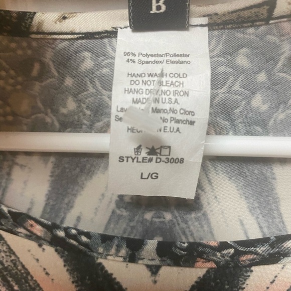 R Rouge Womens Size L Sheer Colorful Boho Tunic Blouse 3/4 Lace Bell Sleeves. - Picture 6 of 9